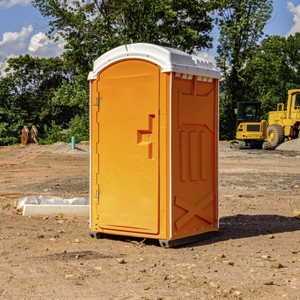 how often are the portable restrooms cleaned and serviced during a rental period in Askov Minnesota